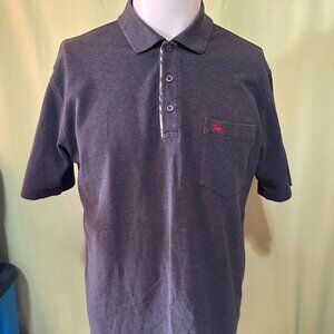 Burberry London Nova Check Men's Dark Gray 3 Button Polo Shirt Large